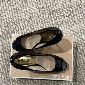 Michael Kors Black Peep-Toe Heels